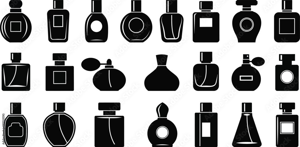 Ταπετσαρία Detailed Cologne Flacon Contour Icons Stencil Art