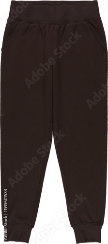 Comfortable brown sweatpants perfect for relaxing and casual wear isolated on transparent background