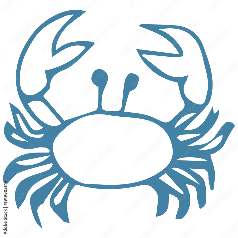 Fototapeta premium Crab sketch icons.