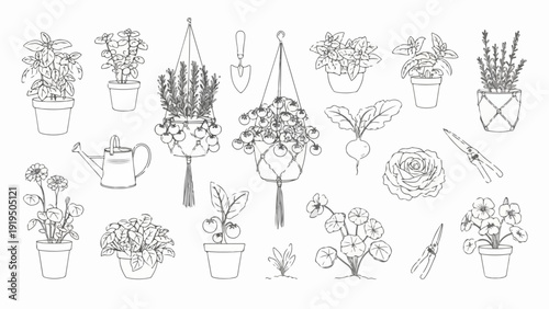 Clean eucalyptus desk setup with modern laptop and green potted plants on wooden table. Eucalyptus desk setup features simple notebook, pen, and aesthetic wall art.