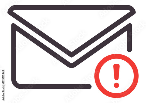 Email alert icon: new message notification symbol.