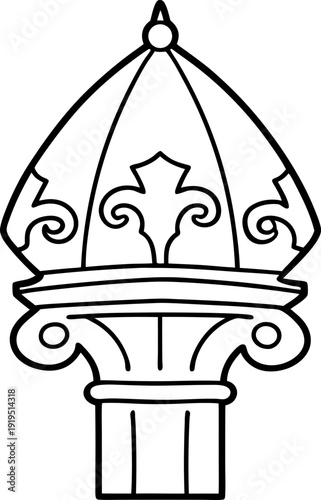 Ornate architectural column capital with intricate decorative design and classic motifs