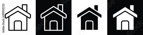 Home lineal glyph icon style in white and black background