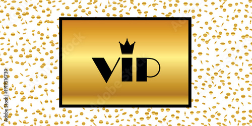 golden ticket text on dark background with confetti vector illustration