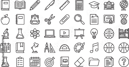 Editable dual tone icon set of Education learning and school symbols Vector illustration
