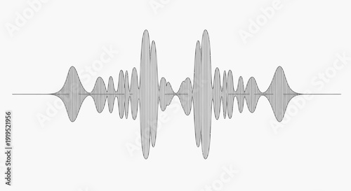 Complex Digital Audio Waveform Signal on Bright Studio Background