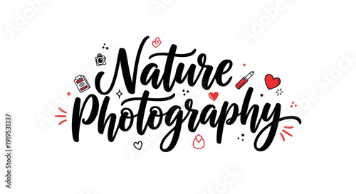 Nature photography calligraphy design
