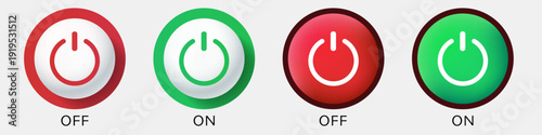 Power button icons showing on and off states.