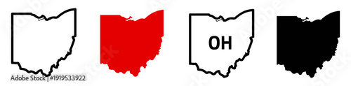 Fotografie ohio state map icon set