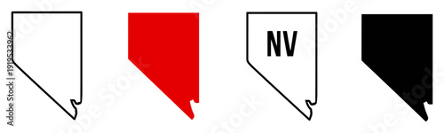 Canvas Print nevada state map icon set