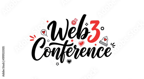 Web 3 conference text on white background