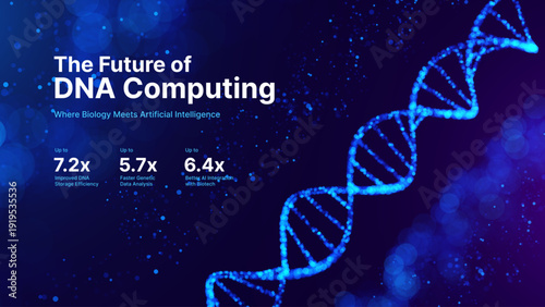 Abstract DNA Double Helix Dynamic Scientific Presentation Background. DNA Structure Modern Science or Healthcare Backdrop. Genetic Research Vector Template