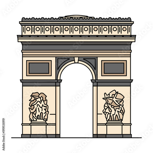 Elegant illustration of the arc de triomphe du carrousel in parisian architectural style