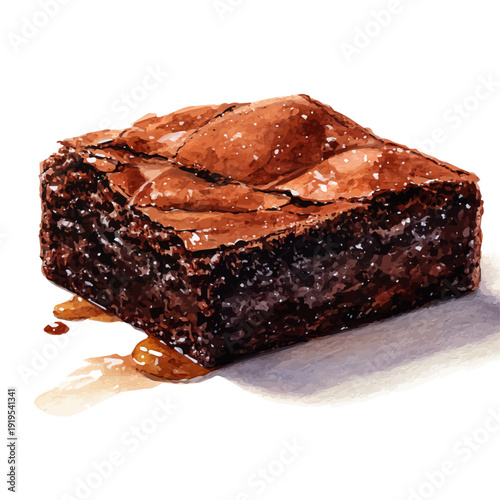 Watercolor painting of Brownie, detailed and artistic vector illustration on a white background.