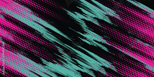 Car sticker wrap banner abstract sporty lines pink blue greenish grunge color combination brush storm thunder modern.