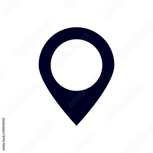 Map pin icon vector, minimal flat outline design representing location, navigation, and GPS marker.