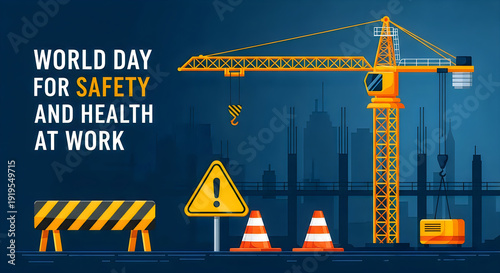 World day for safety and health at work construction site awareness