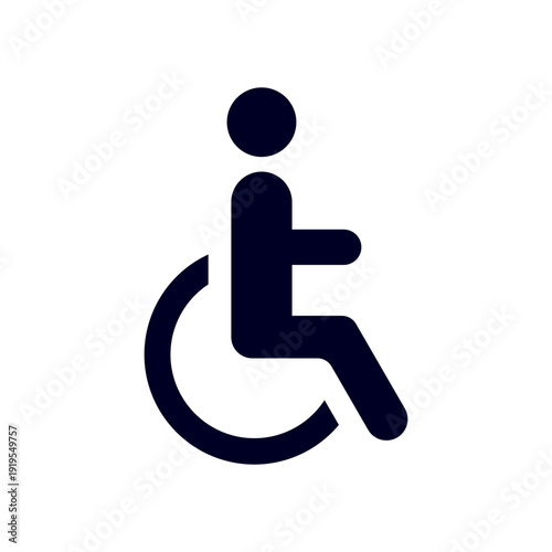 Accessible icon vector, minimal flat outline design representing disability, wheelchair, and inclusivity.