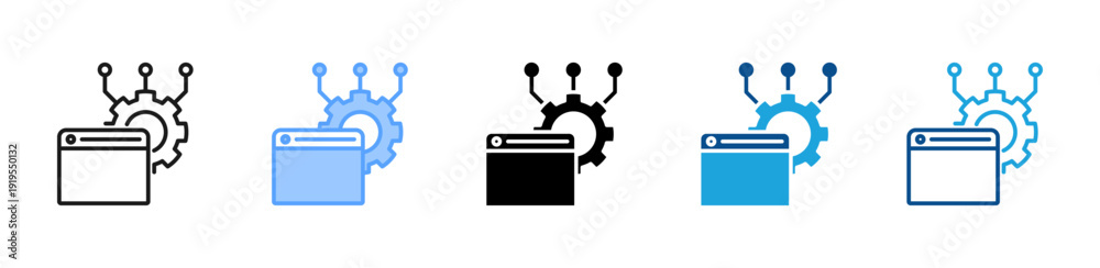 Photography Integrated System icon set multiple style collection