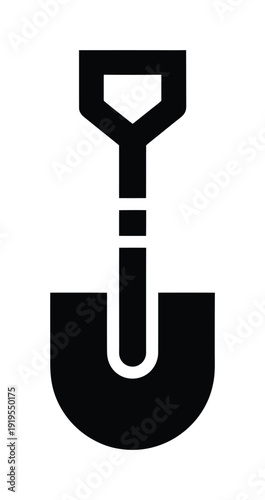 Vector of a shovel design used for digging