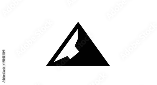Minimalist single mountain peak icon, simple triangular shape, isolated white background.