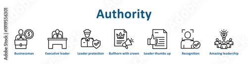 Authority icon banner line art collection
