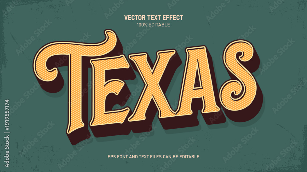 Foto Texas retro vintage text effect