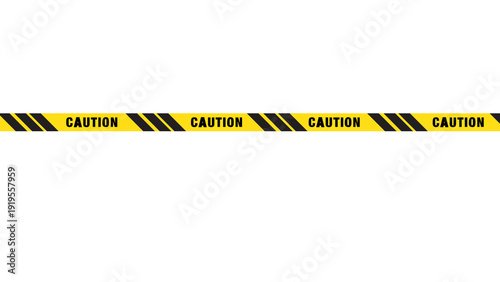 Konstfotografi Yellow and Black Diagonal Stripe Caution Tape - Safety Warning Barrier for Const