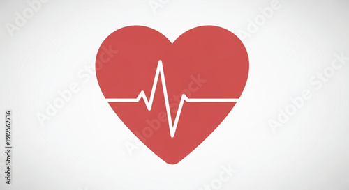 Red Heart with ECG Line Symbol.