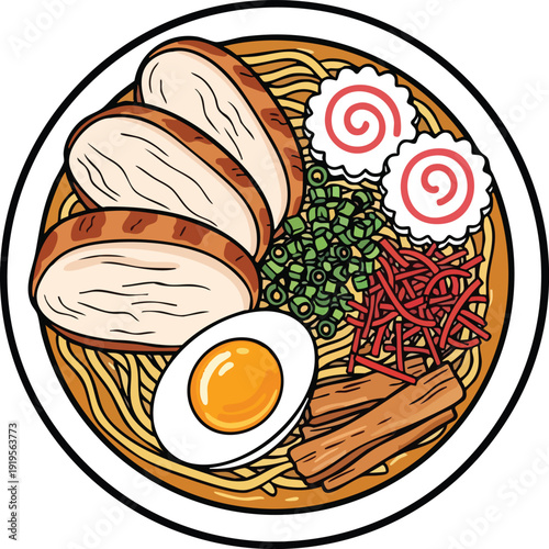 Delicious Bowl of Ramen Noodles with Toppings 1.