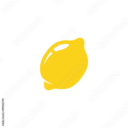 A bright yellow lemon illustration on a white background.