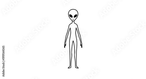 Alien figure silhouette icon on gray background