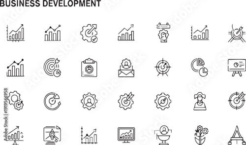 Investment icons and symbols for finance and business