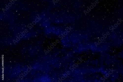 Starry night sky. Dark blue galaxy space background. Glowing stars in space. New Year, Christmas and Celebration background concept.