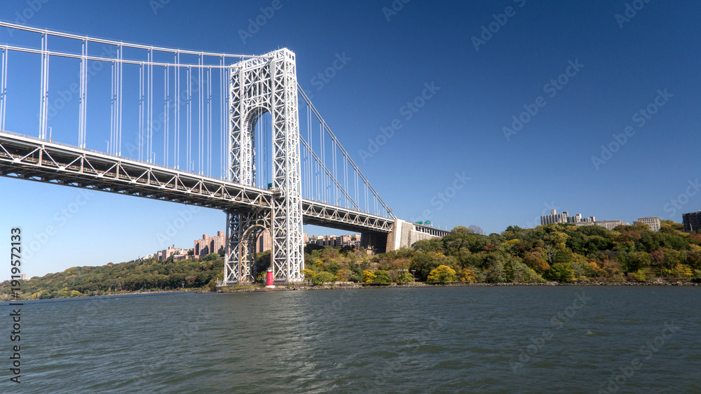 Fototapeta premium Urban Bridge with Distant City