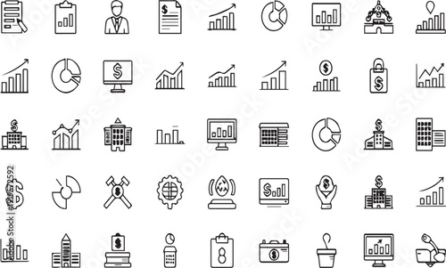 Multicolored icon grid with diverse symbols