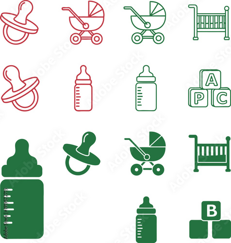 Baby pacifier baby bottle stroller crib blocks