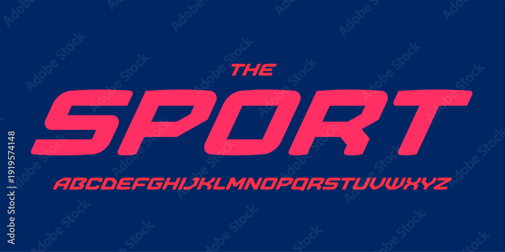 Fototapeta premium Rounded sport font, smooth italic alphabet, aerodynamic tech letters, racing typeface for game logo, speed headline, digital interface typography, dynamic futuristic typographic design.Vector typeset
