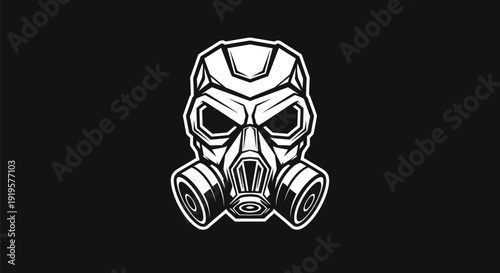 Gas mask illustration on black background