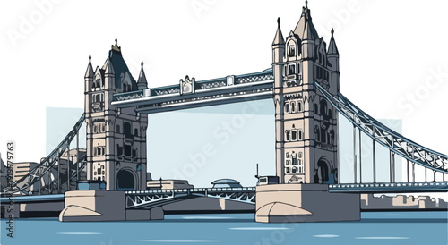 Tower Bridge London Vector Illustration