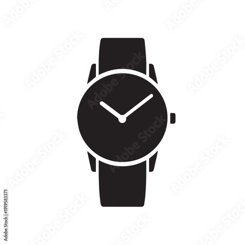 Vector illustration of a classic analog watch face, symbolizing time, punctuality, and measurement.