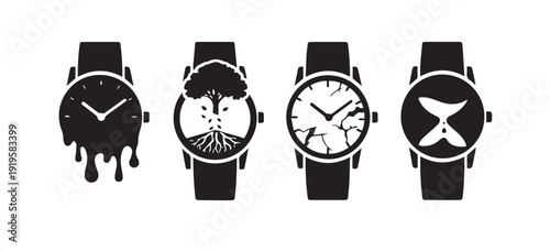 Classic analog wristwatch with black leather strap, clean design, perfect for fashion and timekeeping concepts.