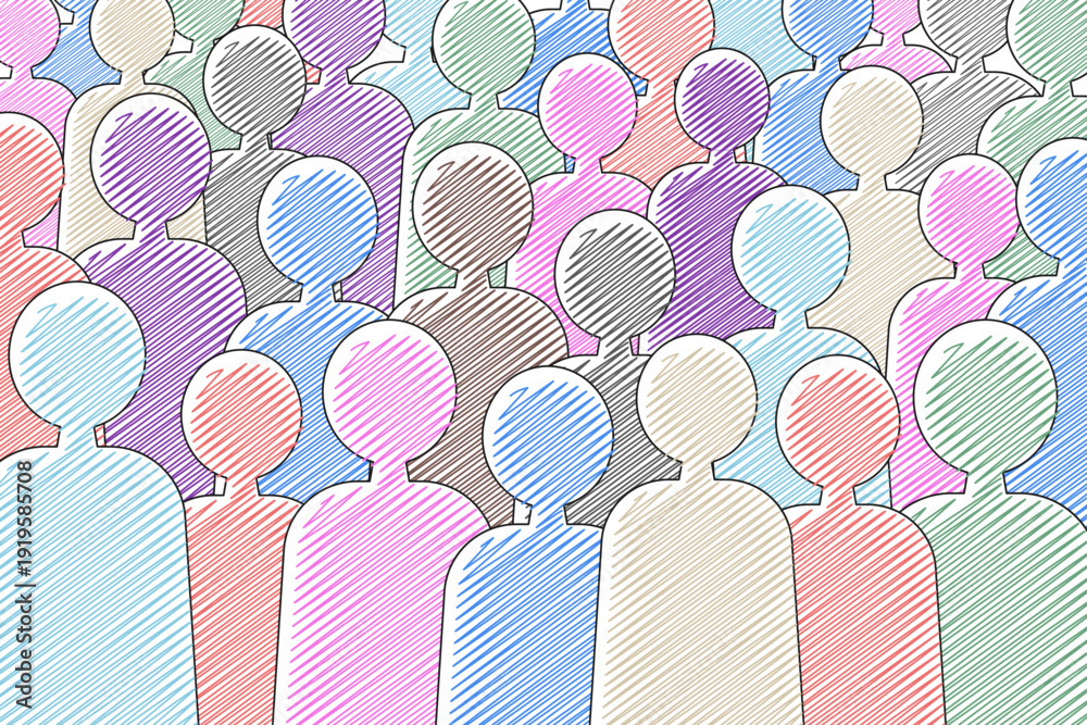 Φωτογραφία Diversity group, society crowd, being different race ethnicity , unique personality or standing out from the crowd