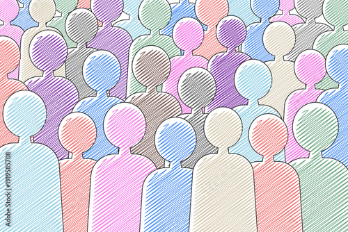 Diversity group, society crowd, being different race ethnicity , unique personality or standing out from the crowd. Motivation poster, banner, background, poster