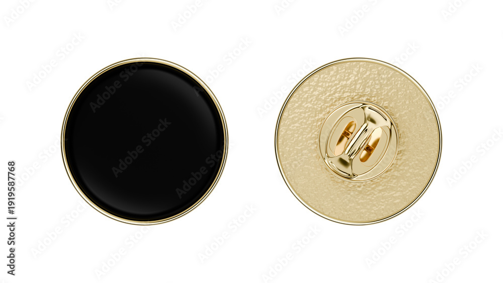 Αυτοκόλλητο Round enamel metal pin mockup