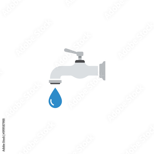 Water Faucet with Dripping Droplet Icon Conservation