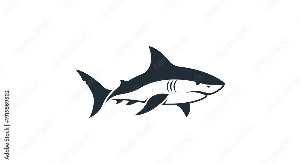 Obraz premium Shark silhouette graphic vector illustration