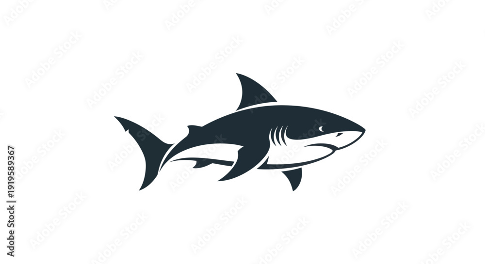 Obraz premium Shark silhouette vector illustration