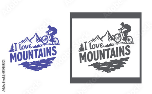 Mountain biking graphic designs with inspirational text