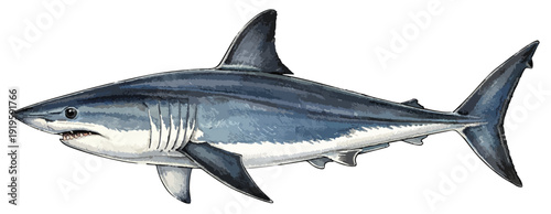 Lamna nasus illustration art